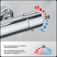 Ensemble de douche thermostatique encastré 3 fonctions en laiton avec boutons en acier inoxydable, fonction pulvérisation, massage et bulles