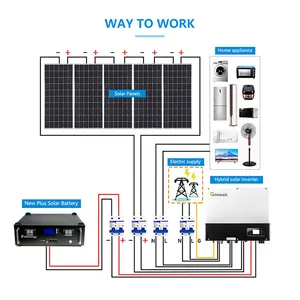 欧洲补贴太阳能电池板套件，带电池和逆变器太阳能系统家用混合太阳能系统