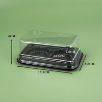 Boîte d'emballage en plastique carrée pour pâtisserie en gros, boîte jetable transparente en blister, contenant à emporter avec couvercle pour pâtisserie, mousse, gâteau
