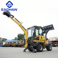Chargeuse-pelleteuse 4x4 à roues pour ferme et chantier, avec pelle d'excavatrice, prix Chine