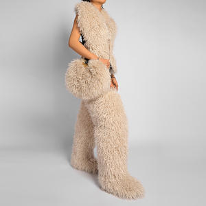 Bottes en fourrure moelleuses pour <span class=keywords><strong>femme</strong></span> RS1223, ensemble sac, rose, beige, noir, bottes hautes en fourrure, bottes plates longues, sac pour <span class=keywords><strong>femme</strong></span> - Product Image 3