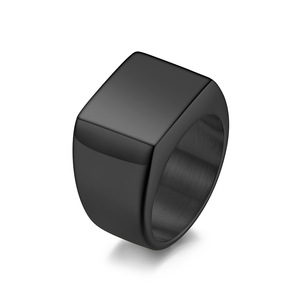 Anillo de sello de eternidad para hombre de acero inoxidable grabado, moderno, en blanco, al por mayor - Product Image 3