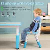 Ensemble Table et Chaises pour Garderie Enfants, Hauteur Réglable, Table d'Activités Artistiques et Bureau d'Étude pour Tout-petits