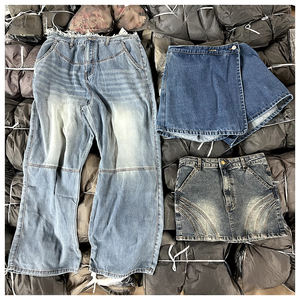 Venta caliente del fabricante al por mayor de pantalones vaqueros retro de las mujeres de inventario de pantalones vaqueros sueltos de pierna ancha ropa de mezclilla pantalones vaqueros de las mujeres - Product Image 2