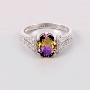 Anillo de Ametrino de Diseño, Anillos de Plata de Ley 925, Piedra de Nacimiento de Febrero, Joyería Hecha a Mano, Regalo Especial - Product Image 1
