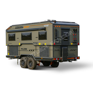 Roulotte de camping tout-terrain Conquer Falcon Pop-Up Expedition avec auvent de <span class=keywords><strong>caravane</strong></span>, structure entièrement en aluminium, réservoir d'eau de 320 L, couchage pour 4-5 personnes - Product Image 2