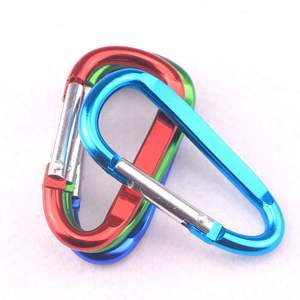 คาราบิเนอร์อะลูมิเนียมอัลลอยด์ชนิด D ขนาด 6 น้ำหนักเบา ใช้กลางแจ้งได้ สำหรับขวดน้ำและพาวเวอร์แบงค์ - Product Image 1