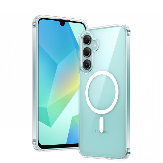 Clear Magnetic Case Shockproof Acrylic Phone Case for Samsung Galaxy A06 A16 A36 A56 A17 A07