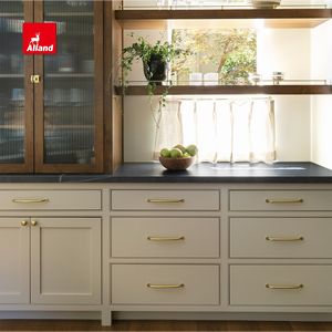 צבע דובדבן/אגוז/מייפל/אגוז/מייפל/אלון ארונות שיקר אלון עם דלתות מסגרת מוטת עבור וילות בתי יוקרה - Product Image 5