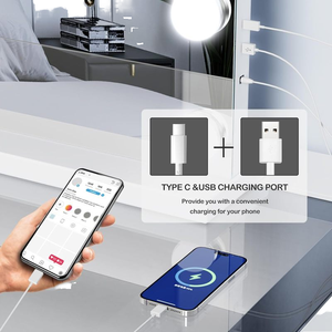 Luxurious 11 Drawers Modern Bedroom Mirror Infinity LED Light Vanity Glass <strong>Dressing</strong> <strong>Table</strong> With <strong>Hollywood</strong> Mirror - Product Image 4