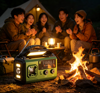 Radio de Emergencia Portátil con Carga Solar USB de 20000mAh, AM/FM/WB, Alarma SOS, Linterna y Lámpara de Lectura