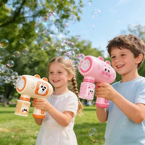 Pistolet à bulles électrique EPT à 8 trous avec solution de 50 ml, souffleur d'animaux de dessin animé pour les jeux d'été en plein air, dans le jardin, pour les enfants - Product Image 2
