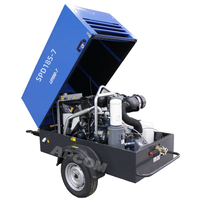 Compresseur d'air portable diesel à vis 1000 CFM 9 bars, unité de compression d'air entraînée par moteur pour l'exploitation minière