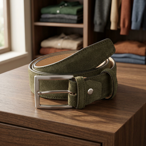 Soft Touch Genuine <b>Suede</b> Leather <b>Belt</b> with Custom Packaging Matte Texture Modern Appeal Extra Premium <b>Suede</b> Leather <b>Belt</b> - Product Image 1