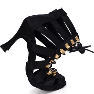 Zapatos de baile de alta calidad para mujer, botas de salón negras, zapatos de Salsa Tango, Sandalias de tacón alto con recorte de malla para fiesta a la moda, verano <span class=keywords><strong>2022</strong></span> - Product Image 4