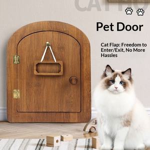 Porta per Animali Domestici in Legno di Lusso su Misura, Pieghevole ed Ecologica, per Installazione a Parete, Sicura e Resistente, per Accesso Interno ed Esterno di Cani e Gatti - Product Image 6