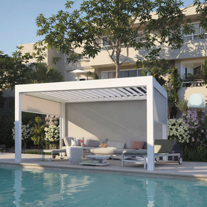 Cơ giới điều chỉnh nhôm bioclimatic điện mái hiên gazebo pergola-sinh thái thân thiện Windproof bền ngoài trời cấu trúc - Product Image 4