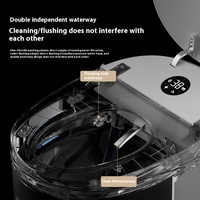 WC intelligent de luxe en forme d'œuf avec bouclier de mousse automatique, commande vocale, siège chauffant, bidet intelligent à siphon en S, à poser au sol