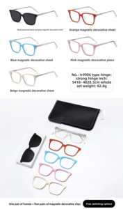 2025ใหม่เทรนด์แฟชั่นแว่นกันแดดกรอบไทเทเนียมสีฟ้าของผู้ชายที่มีเลนส์มองเห็นกลางคืนแม่เหล็กแบบคลิปออนแม่เหล็กแบบแข็ง - Product Image 5