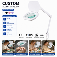 Lampe Loupe LED à Logo Personnalisé avec Bras de Fixation Réglable et Cache pour Salon de Manucure, Lecture, Artisanat, Réparation