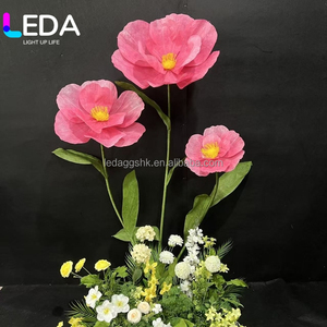 ดอกไม้ประดิษฐ์สีชมพูขนาดใหญ่สำหรับตกแต่งงานแต่งงาน ของ LEDA Wholesale สำหรับตกแต่งทางเข้า ทางเดิน ฉากหลังเวที - Product Image 1
