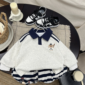 <span class=keywords><strong>Polo</strong></span> brodé personnalisé pour garçons, pull de printemps pour bébé, nouvelle collection 2026, vêtements pour enfants, style coréen, dessin animé, vêtements d'extérieur en coton - Product Image 4