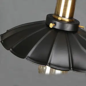 אמריקאי רטרו מנורות תעשייתי סגנון קפה מסעדת סלון בר שולחן יחיד ראש ברזל צלחת מעופפת נברשת מנורה