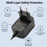 Adaptateur secteur 24V 1A 12W sûr et fiable, certifié CE, prise EU, transformateur AC/DC pour appareils électroniques de bureau et dispositifs médicaux