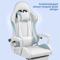 Chaise de bureau gaming pour homme et femme, confortable, ergonomique, avec repose-pieds et accoudoirs, revêtement en cuir, pour usage domestique