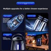 Pompe de douche électrique portable et pliable 8000 mAh IPX8 USB avec écran numérique en PVC, à poser au sol, pour camping, escalade, excursions décontractées