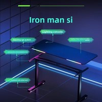 Bureau de jeu électrique à hauteur réglable au design E-sport moderne avec bande LED, vente directe usine OEM ODM, poste de travail gamer pour bureau à domicile