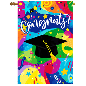 Barato 12,5x18 Blackout personalizado temporada de graduación soporte de doble cara sublimación Bandera de jardín - Product Image 4