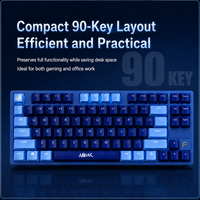 Clavier de jeu mécanique F90 Hot-Wap avec interrupteurs optiques, rétroéclairage bleu glacé, 90 touches, filaire USB, compact, pour PC, vente en gros