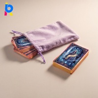 Jeu de cartes de tarot personnalisé haut de gamme à bords dorés, très demandé, avec pochette de rangement en velours pour la divination et la méditation spirituelle