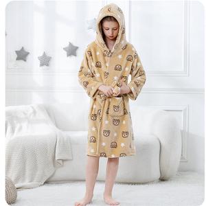 Robes en flanelle chaudes pour petites filles Robe en tricot <span class=keywords><strong>Peignoir</strong></span> en polyester Robe <span class=keywords><strong>de</strong></span> chambre pour enfants - Product Image 4