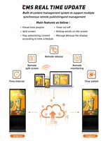 55 İnç Çift Taraflı Dijital Reklam Ekranı Ticari Tabela Ayaklı İç Mekan LCD Oynatıcı Restoranlar İçin