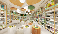 Étagère de magasin médical en métal Étagères de magasin de cosmétiques Étagères de pharmacie personnalisées pour l'aménagement intérieur de magasin de pharmacie