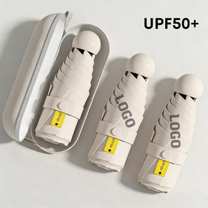 Parapluie pliant portable mini 5 sections pour cadeau d'affaires, parapluie d'extérieur personnalisé avec logo et protection solaire UPF 50+ - Product Image 1