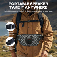 Haut-parleur de sac à dos avec lumière LED RGB, compatible Bluetooth 5.0, FM, AUX, TWS, batterie 15W 3500mAh, pour Karaoké et appareils numériques