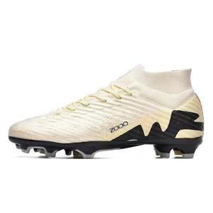 Chaussures de football montantes respirantes en cuir métallisé or et noir à <span class=keywords><strong>lacets</strong></span> pour hommes, idéales pour le terrain intérieur (TF) et le terrain à crampons (FG), collection printemps-été-<span class=keywords><strong>hiver</strong></span>. - Product Image 6