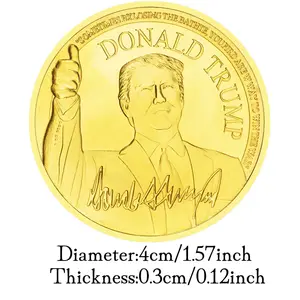 45 ° Presidente de los Estados Unidos Donald coleccionable oro y plateado recuerdo colección de monedas arte moneda conmemorativa