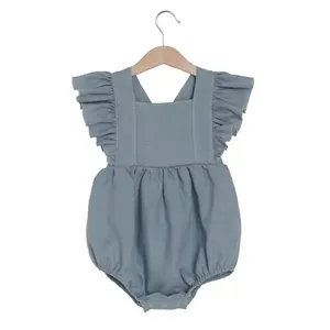 Kids shorts onesie baby girls fly sleeve jumpsuit clothes ruffle romper baby outfit
