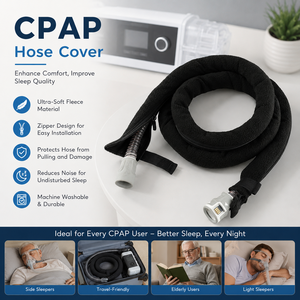 Housse de protection pour tuyau CPAP de 6,4 pieds pour <span class=keywords><strong>ResMed</strong></span> AirSense, avec fermeture éclair intégrale et double isolation, réduit la condensation et le bruit - Product Image 5
