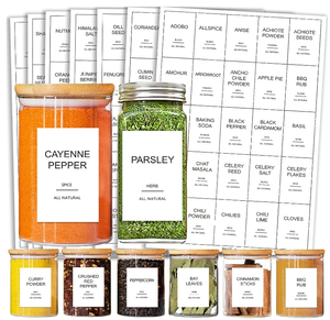 Tùy Chỉnh Tự Dính Vinyl Không Thấm Nước Sticker Cho Thực Phẩm Lưu Trữ Bao Bì Lọ Gia Vị đựng Thức Ăn Container Nhãn Cho Có Thể - Product Image 1