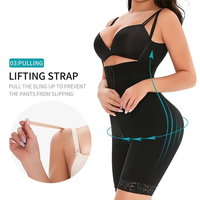 Shorts gainants taille haute à fermeture éclair avant avec forte compression abdominale, effet lifting des hanches, pantalon moulant pour femme