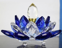 Flacon de parfum de luxe en verre en forme de lotus, flacon de présentation en verre cristal
