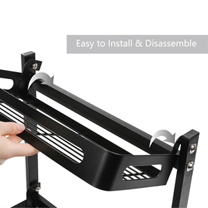 2 nivel de servicio pesado de organizador de cocina estantes condimento Almacenamiento de titular de Spice Rack con ganchos - Product Image 2