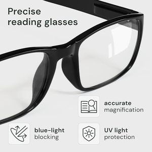 Gaoye, gafas de lectura con montura transparente a la moda profesional, lector de ordenador durante todo el día con protección contra la luz azul, paquete de valor - Product Image 4