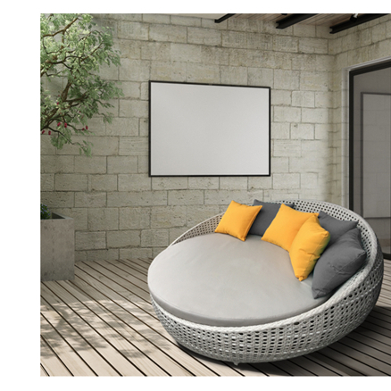 Дневная кровать, уличная мебель, кушетка под заказ, Высококачественная круглая уличная кушетка из ротанга, уличная кушетка