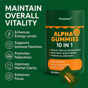 Scatole Rotonde in Carta Personalizzate Direttamente dalla Fabbrica Cinese, Confezione da 60 Gomme di Shilajit Puro dell'Himalaya con Ashwagandha - Product Image 3